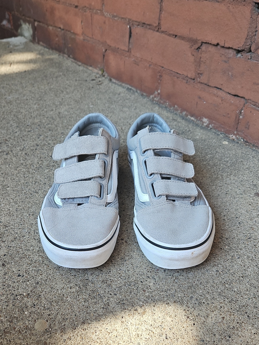 Grey Velcro Unisex Adult Vans Old Skool